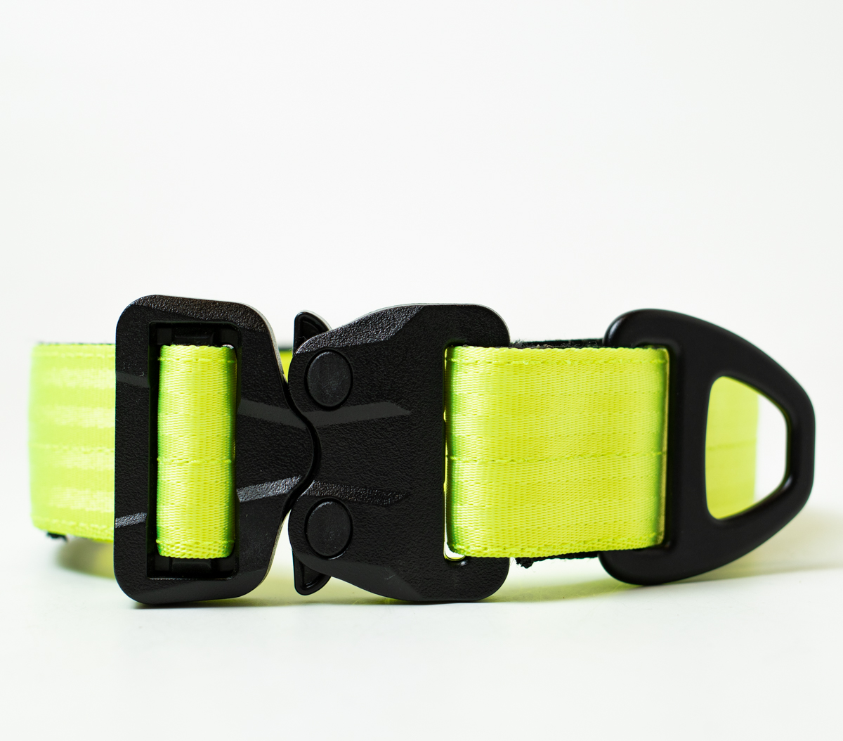 Custom Halsband 40mm Neongelb G5 63 - 83cm | Schnalle : Cobra Oliv