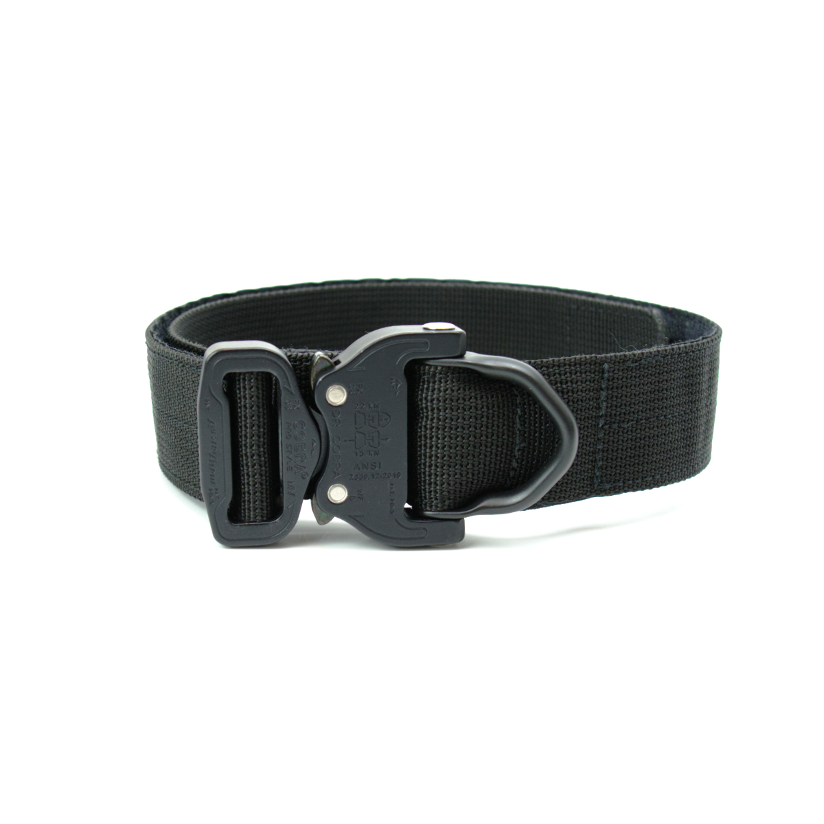 Custom Halsband 40mm Schwarz  G2 46 - 53cm | Schnalle : Cobra Blau