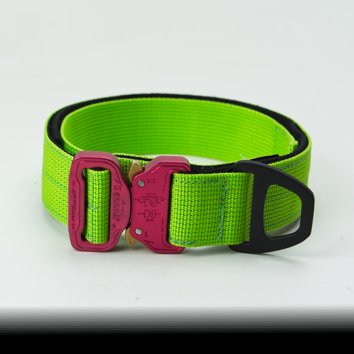 Custom Halsband 40mm Grün G1 38 - 47cm | Schnalle : Cobra Poliert