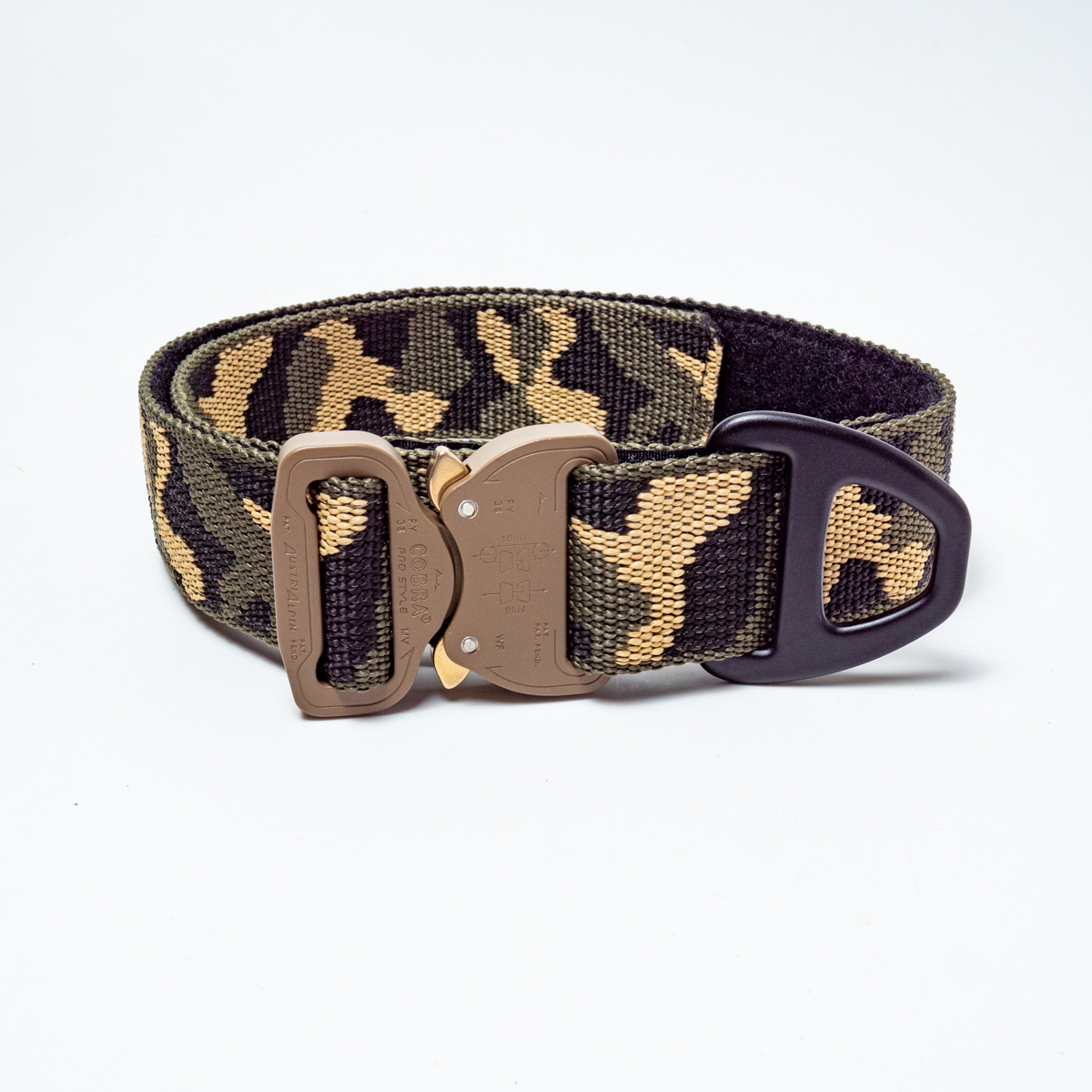 Custom Halsband 40mm Camouflage green G5 63 - 83cm | Schnalle : Cobra Schwarz D Ring