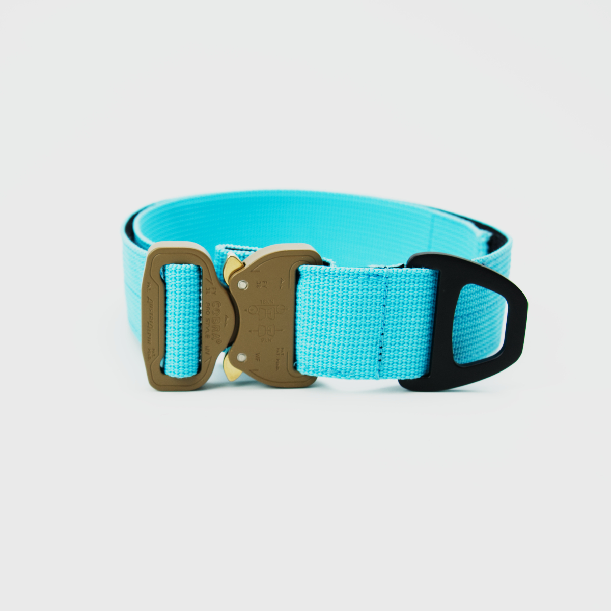 Custom Halsband 40mm Hellblau G3 52 - 59cm | Schnalle : Cobra Coyote