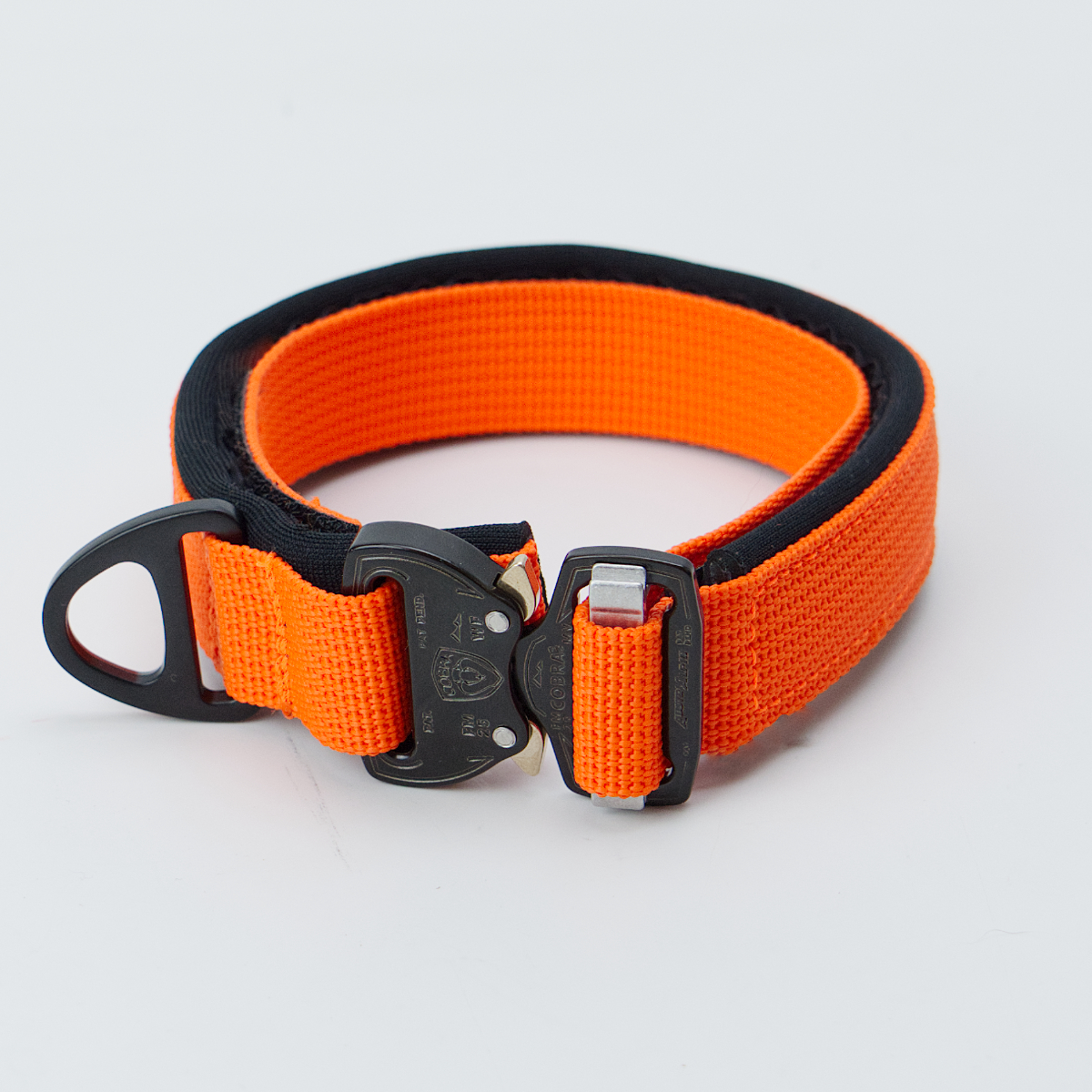 Custom Halsband 25mm Farbe Gurtband : Camo Schwarz/Silber | Grösse : G1 30cm - 40cm