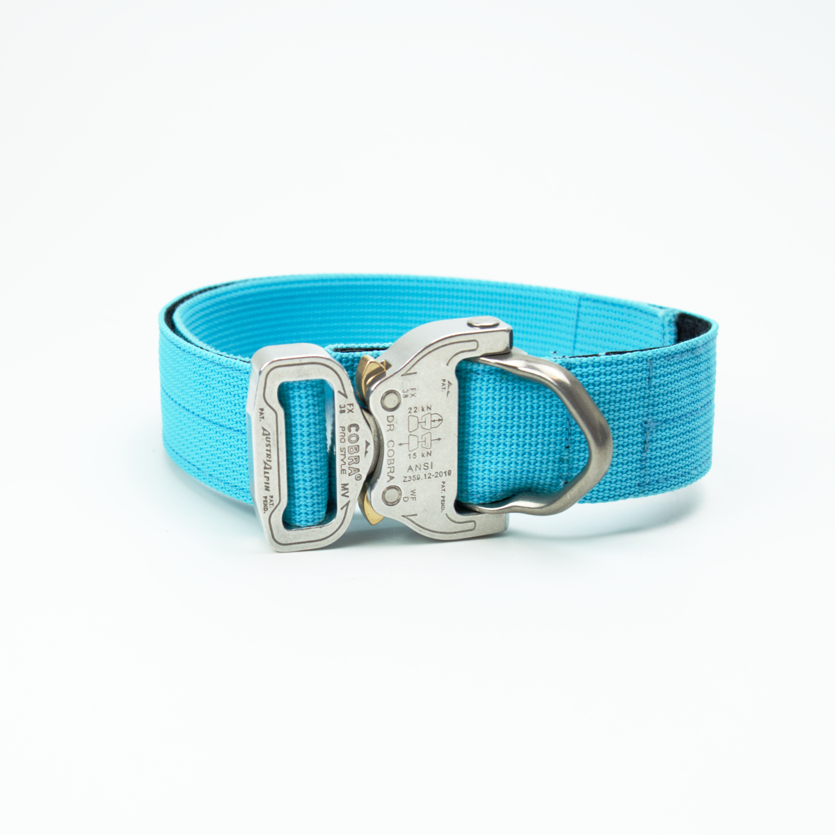 Custom Halsband 40mm Hellblau G3 52 - 59cm | Schnalle : Cobra Coyote