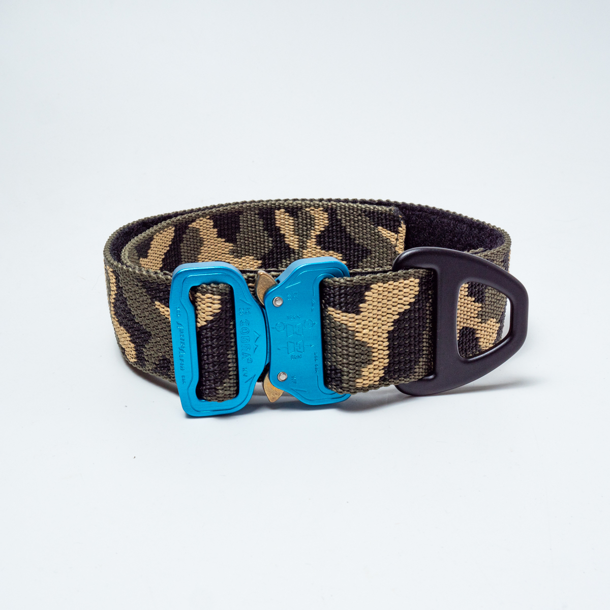 Custom Halsband 40mm Camouflage green G5 63 - 83cm | Schnalle : Cobra Schwarz D Ring