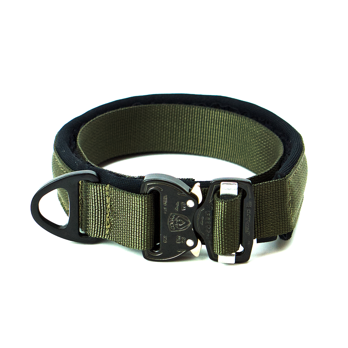 Custom Halsband 25mm Farbe Gurtband : Camo Schwarz/Silber | Grösse : G1 30cm - 40cm