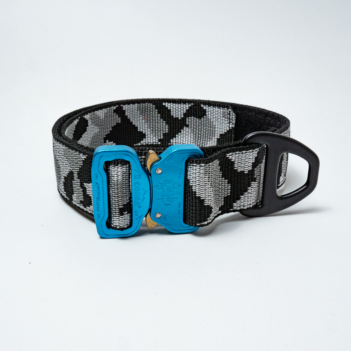 Custom Halsband 40mm Camouflage silber G2 46 - 53cm | Schnalle : Cobra Poliert D Ring
