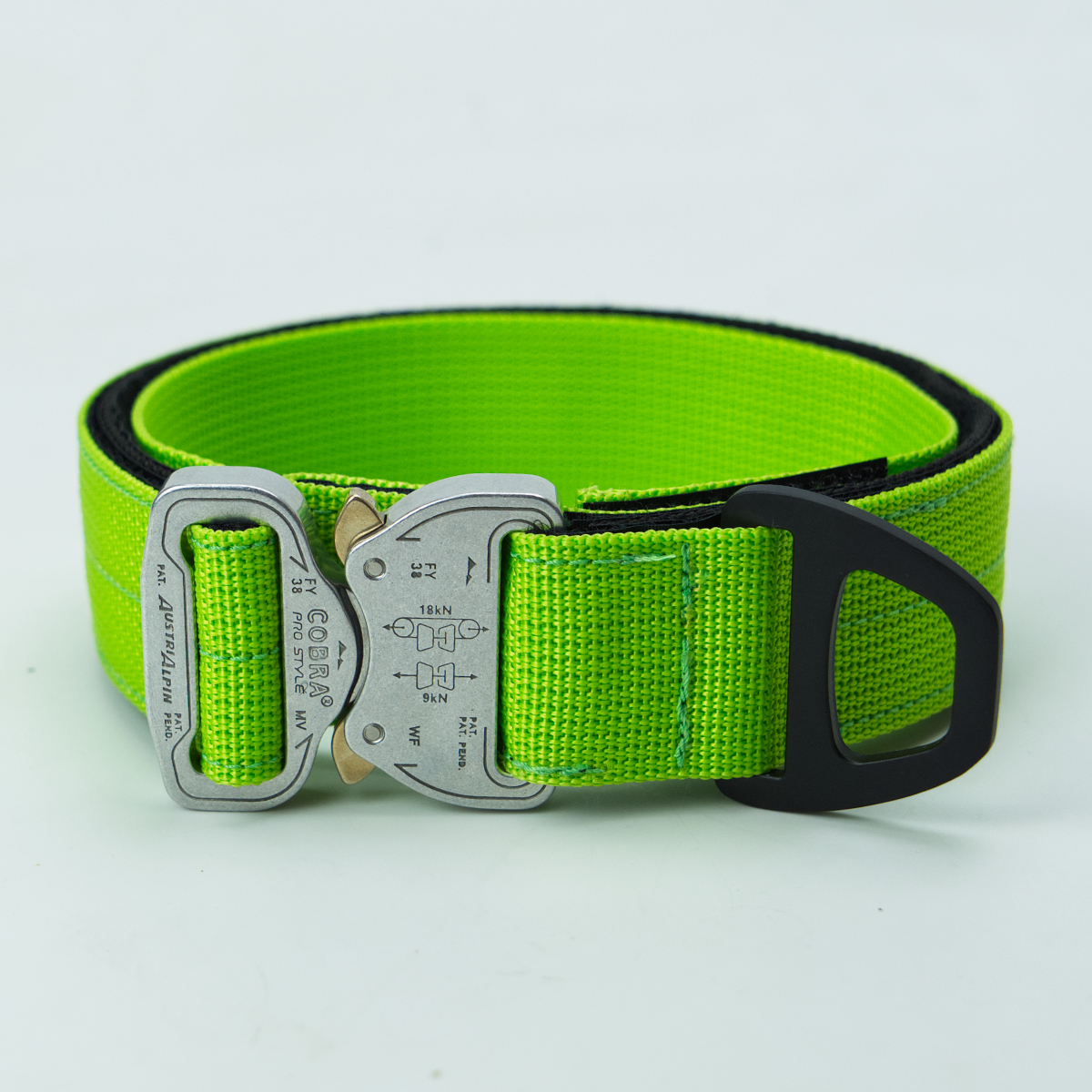 Custom Halsband 40mm Grün G1 38 - 47cm | Schnalle : Cobra Poliert