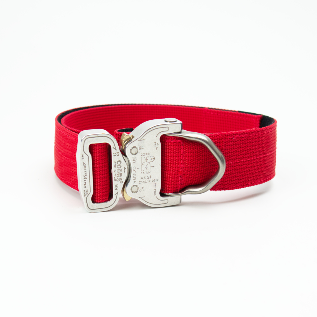 Custom Halsband 40mm Rot G3 52 - 59cm | Schnalle : Cobra Oliv
