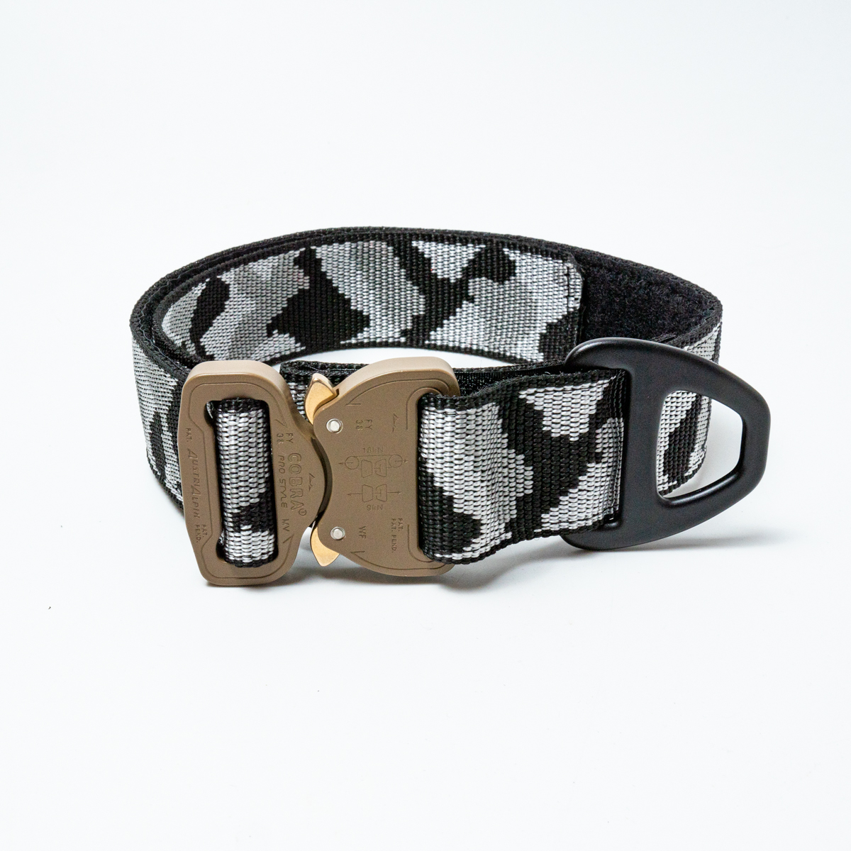 Custom Halsband 40mm Camouflage silber G2 46 - 53cm | Schnalle : Cobra Poliert D Ring