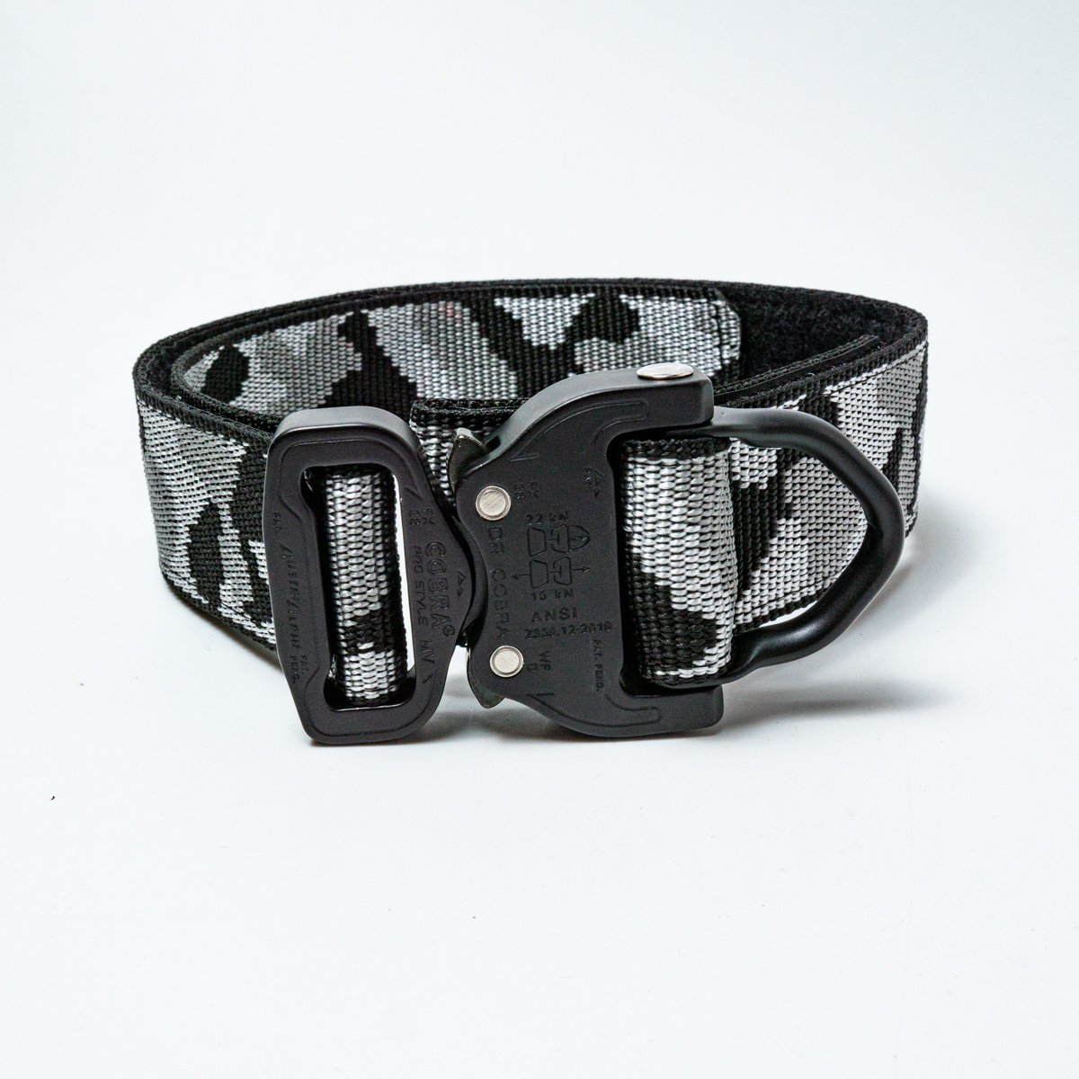 Custom Halsband 40mm Camouflage silber G2 46 - 53cm | Schnalle : Cobra Poliert D Ring