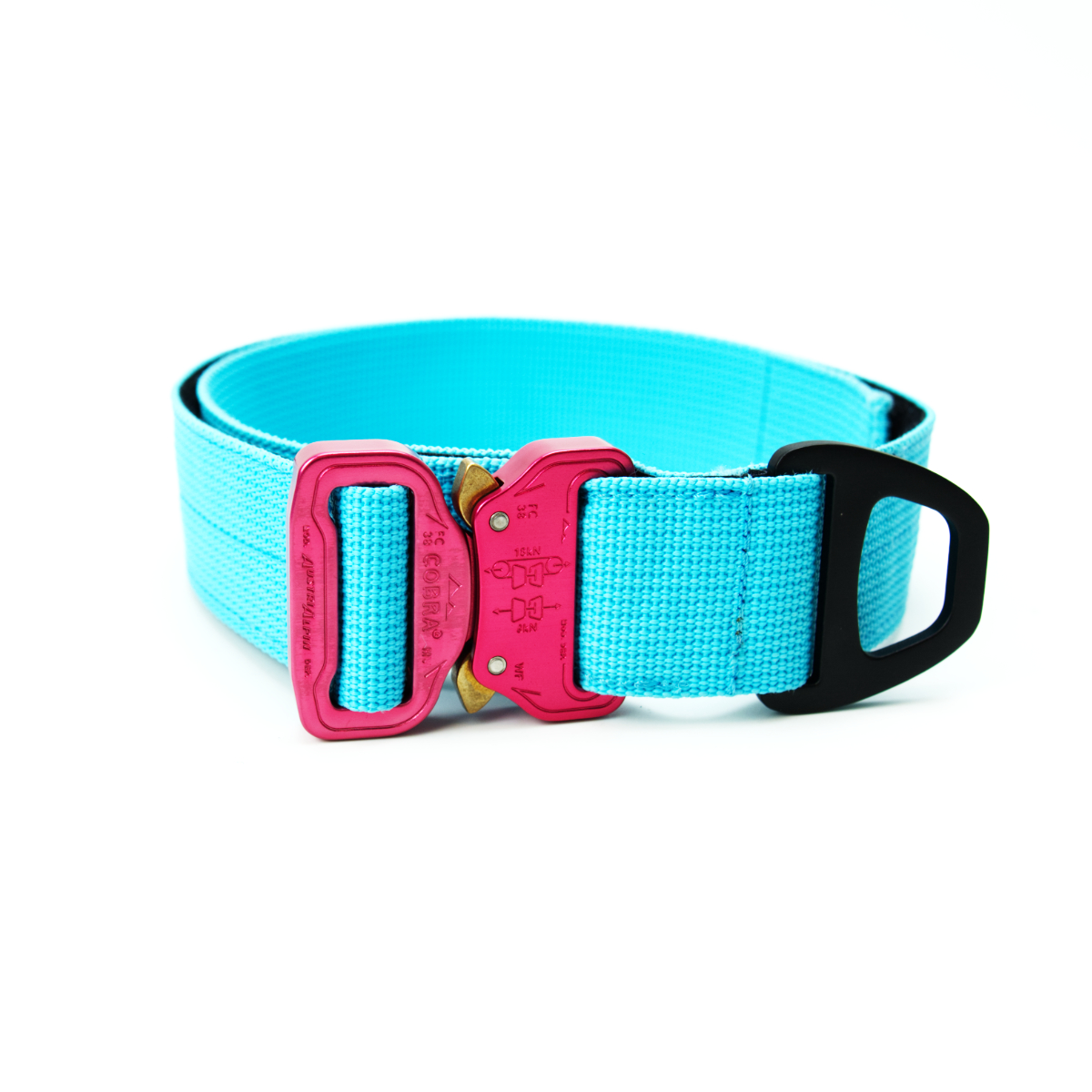 Custom Halsband 40mm Hellblau G3 52 - 59cm | Schnalle : Cobra Coyote