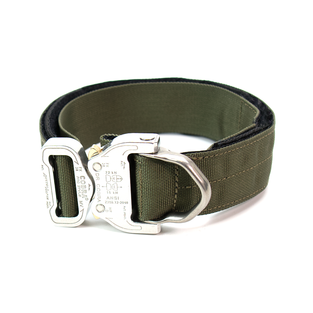 Custom Halsband 40mm Olive G5 63 - 83cm | Schnalle : Cobra Coyote