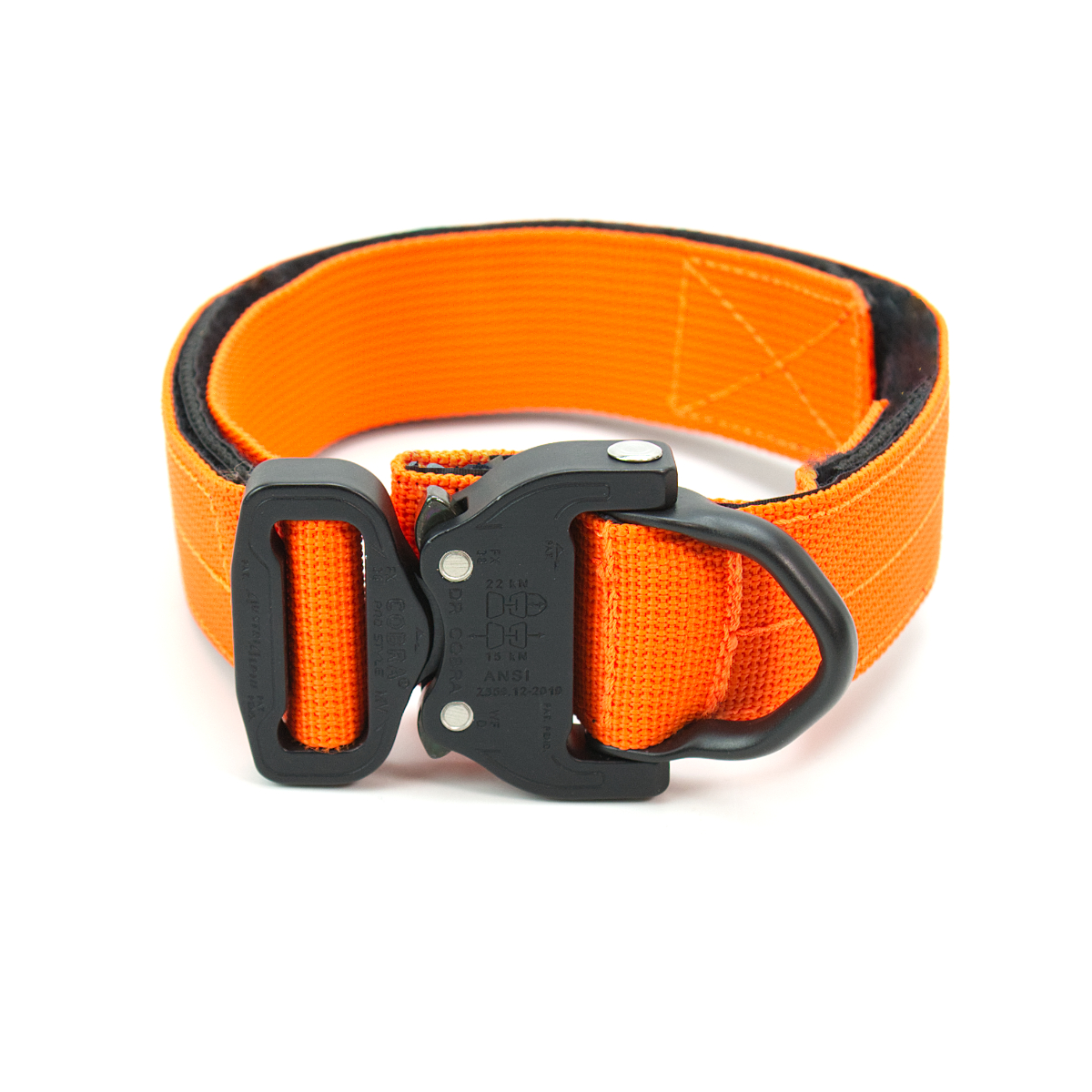 Custom Halsband 40mm Orange G4 58 - 65cm | Schnalle : Cobra Poliert