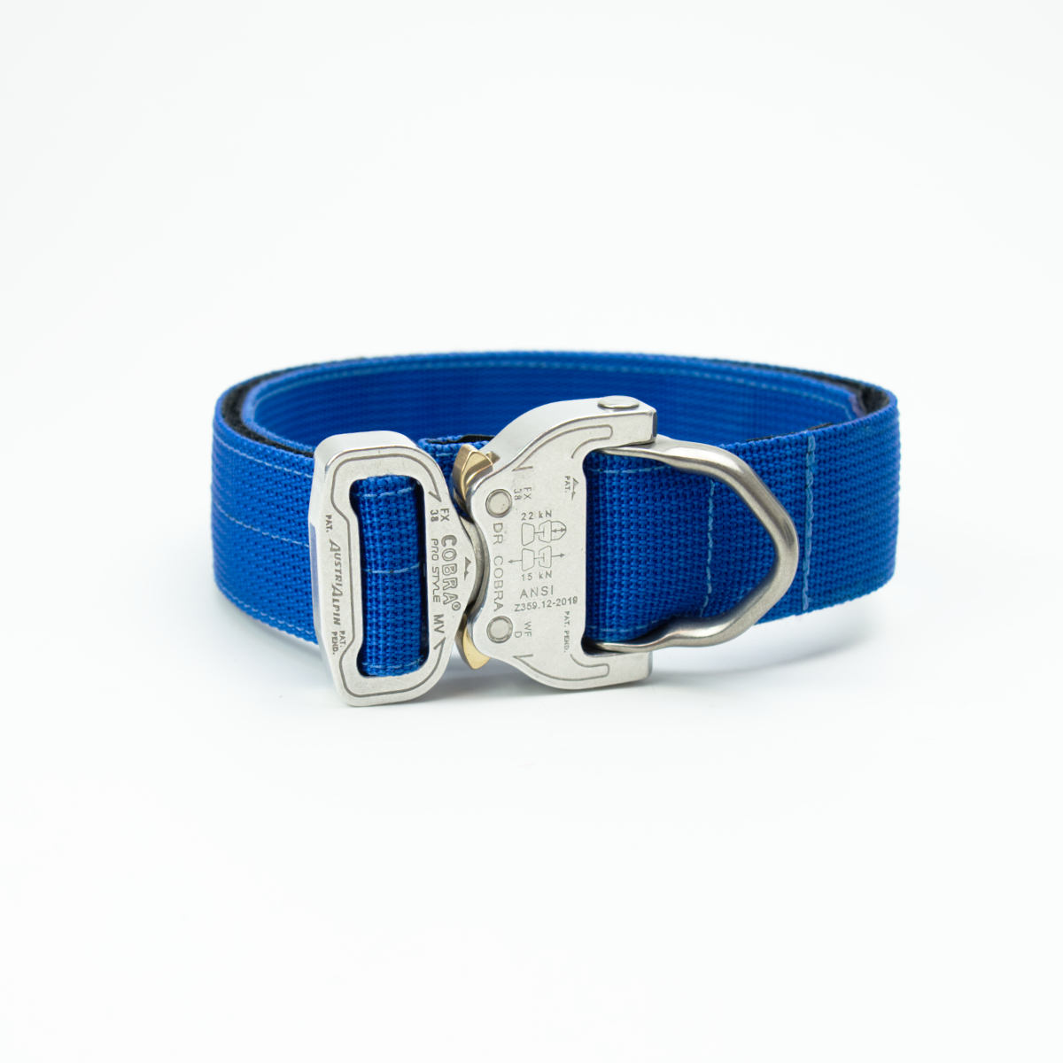 Custom Halsband 40mm Blau G1 38 - 47cm | Schnalle : Cobra Oliv