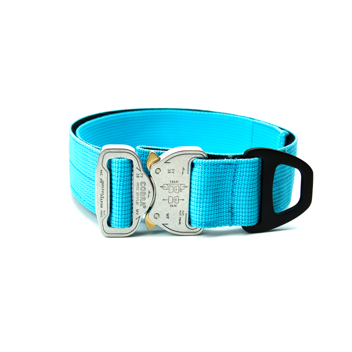 Custom Halsband 40mm Hellblau G3 52 - 59cm | Schnalle : Cobra Coyote