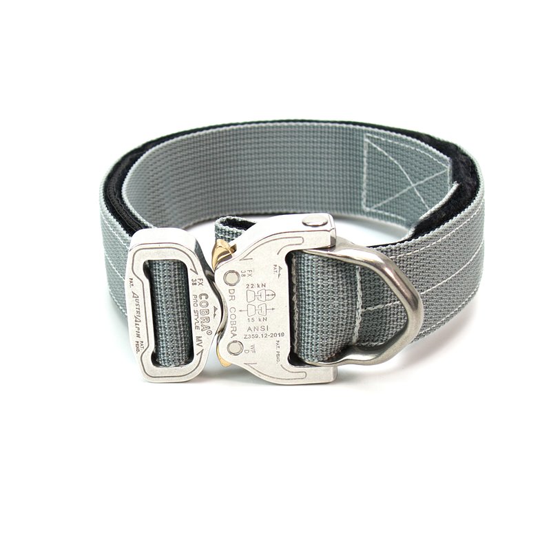 Custom Halsband 40mm Grau G3 52 - 59cm | Schnalle : Cobra Pink