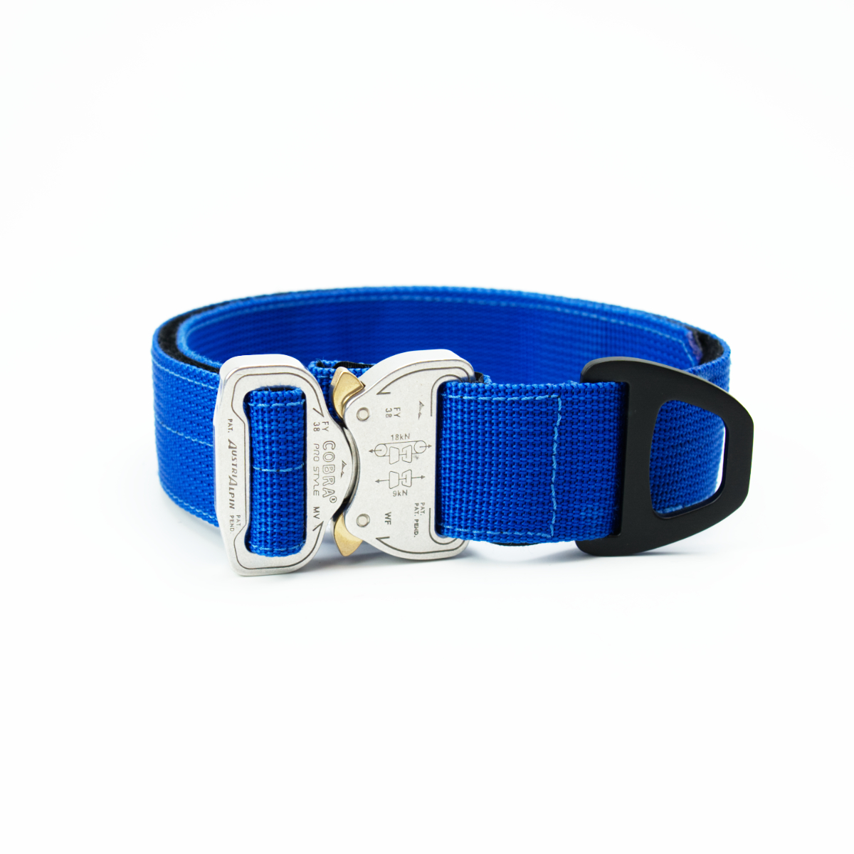 Custom Halsband 40mm Blau G1 38 - 47cm | Schnalle : Cobra Oliv