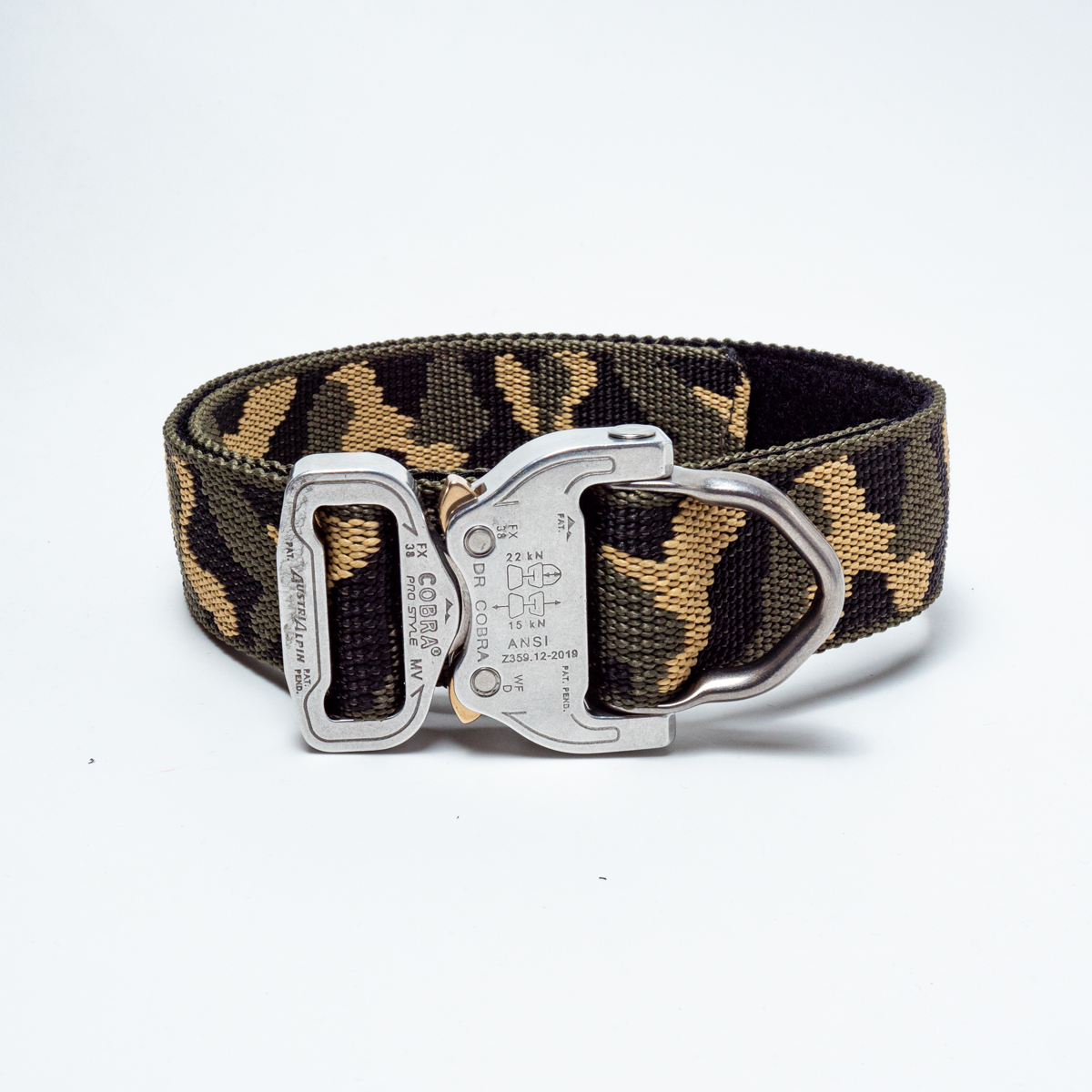 Custom Halsband 40mm Camouflage green G5 63 - 83cm | Schnalle : Cobra Schwarz D Ring
