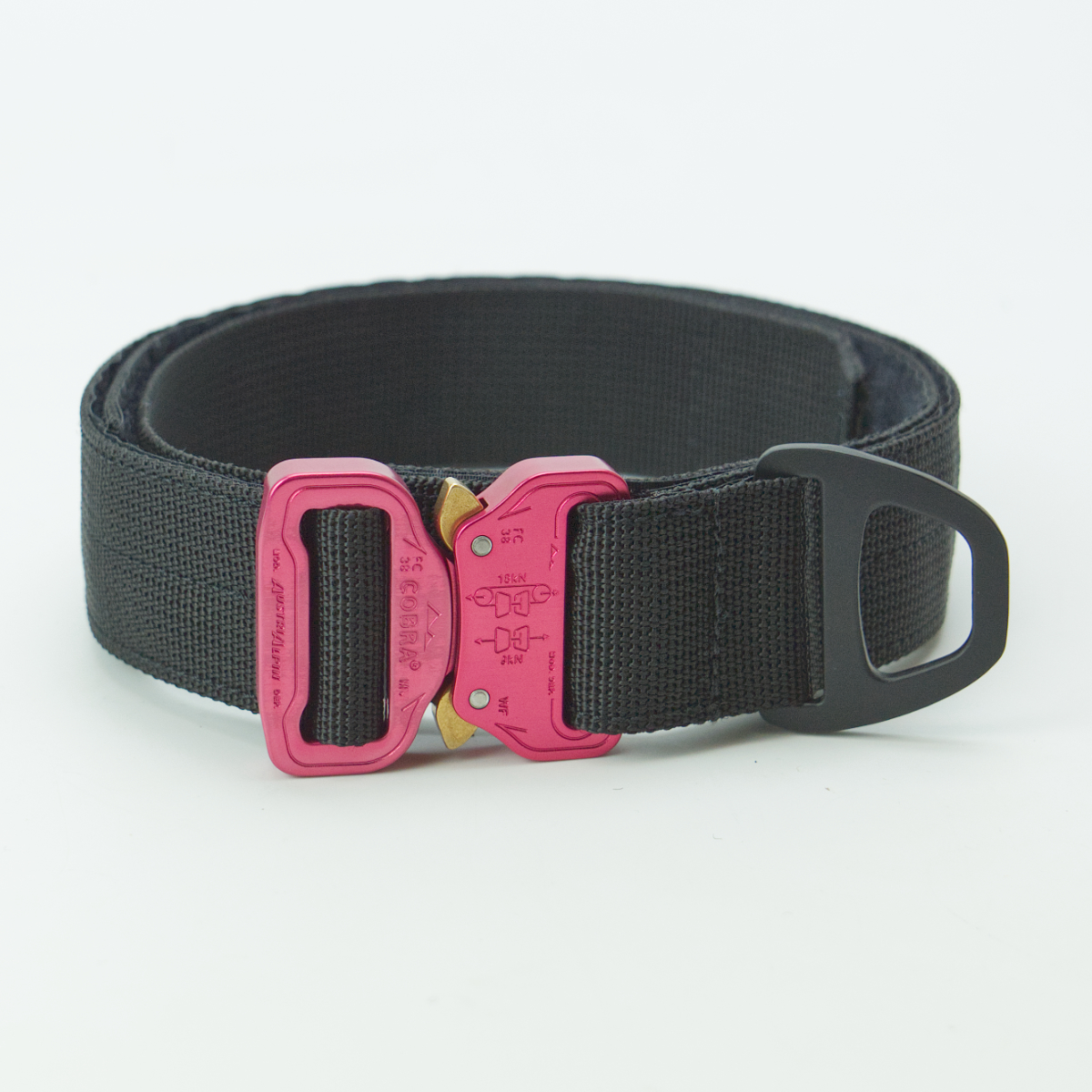 Custom Halsband 40mm Schwarz  G2 46 - 53cm | Schnalle : Cobra Blau