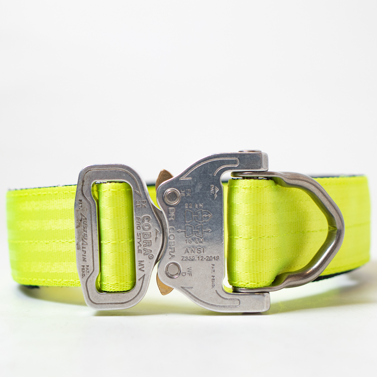 Custom Halsband 40mm Neongelb G5 63 - 83cm | Schnalle : Cobra Oliv