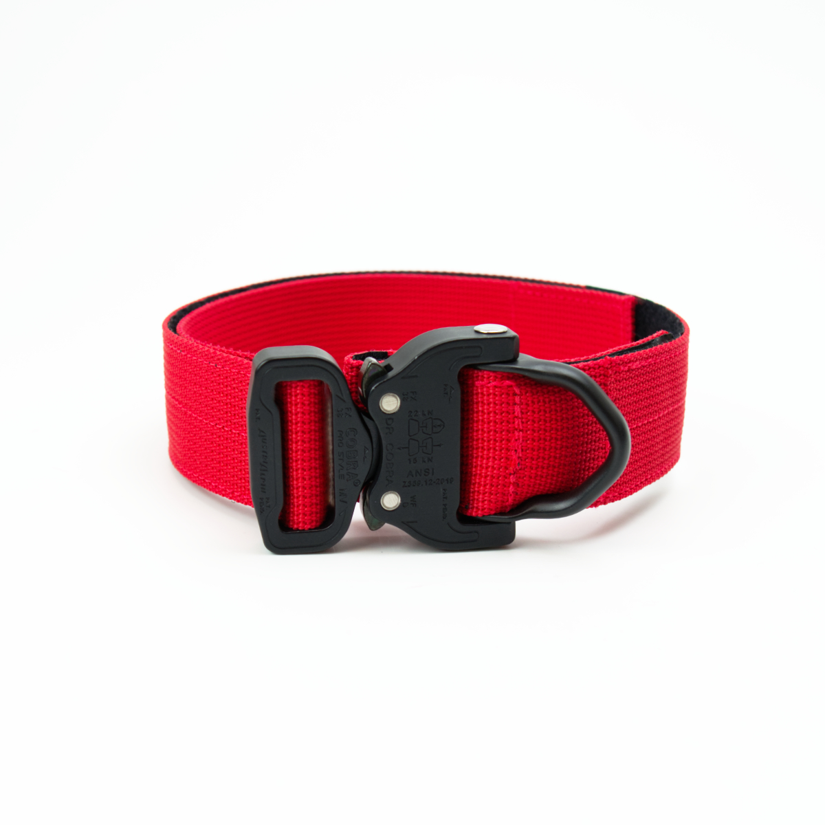Custom Halsband 40mm Rot G3 52 - 59cm | Schnalle : Cobra Oliv