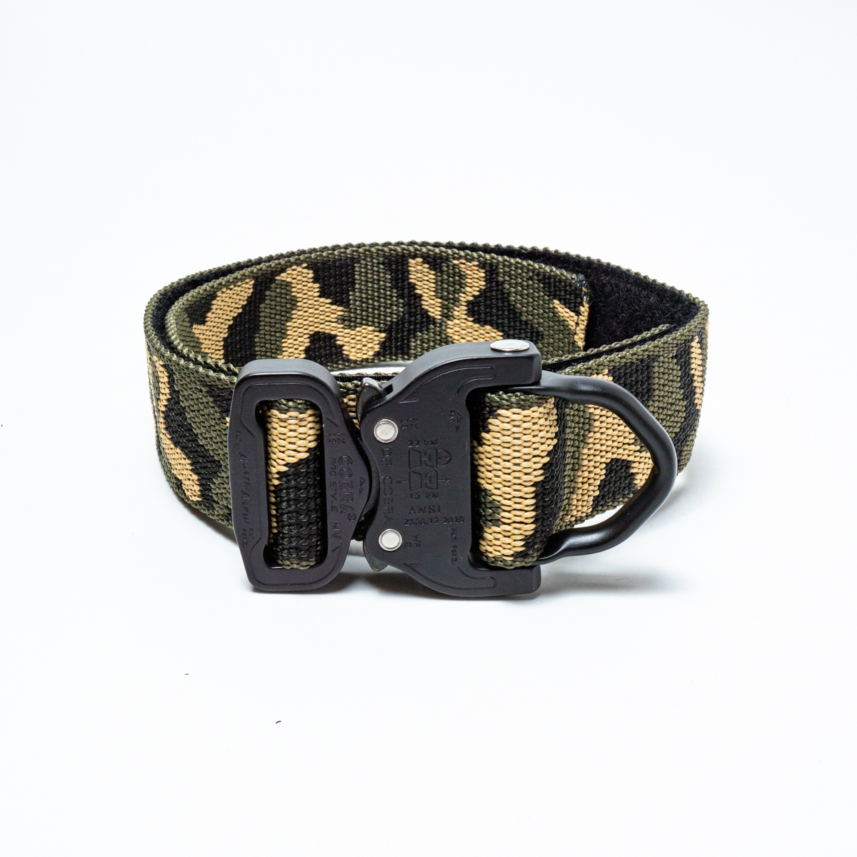 Custom Halsband 40mm Camouflage green G5 63 - 83cm | Schnalle : Cobra Schwarz D Ring
