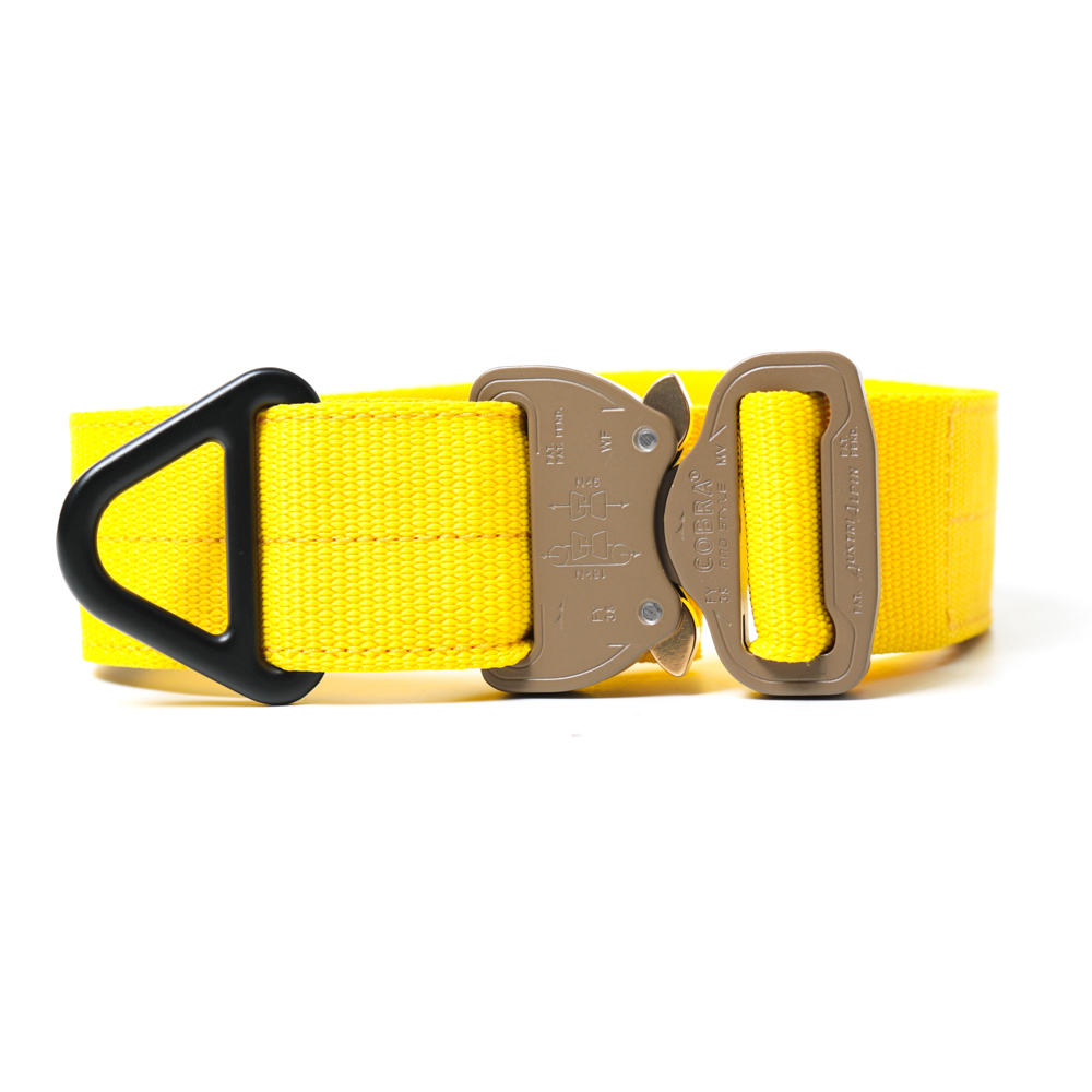 Custom Halsband 40mm Gelb G3 52 - 59cm | Schnalle : Cobra Oliv