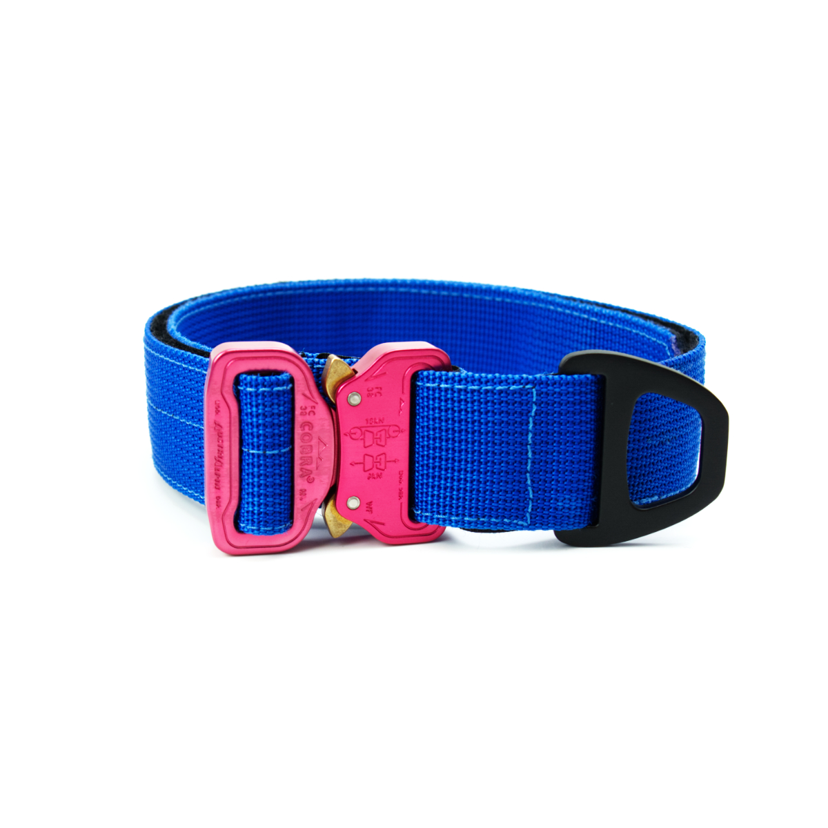 Custom Halsband 40mm Blau G1 38 - 47cm | Schnalle : Cobra Oliv