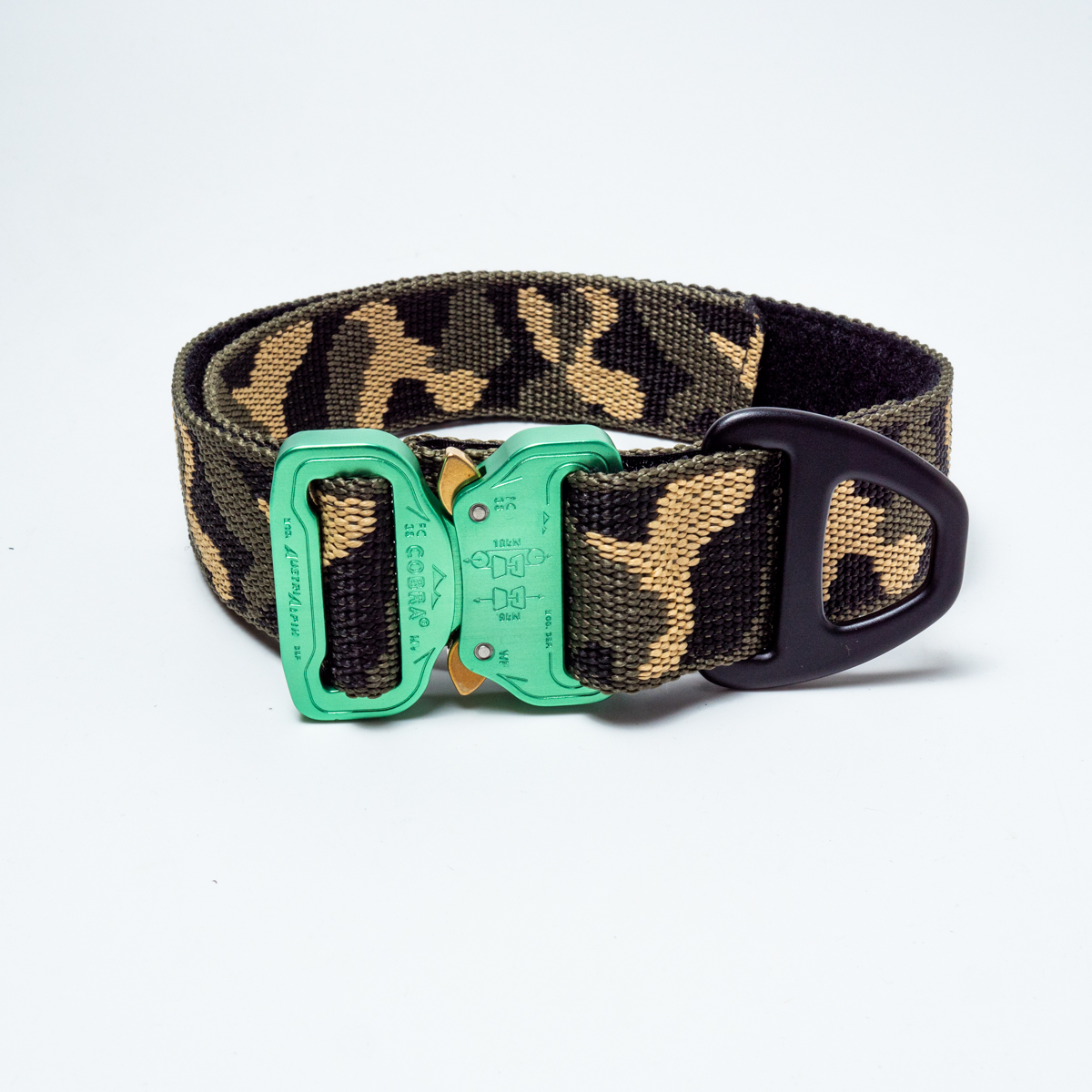 Custom Halsband 40mm Camouflage green G5 63 - 83cm | Schnalle : Cobra Schwarz D Ring