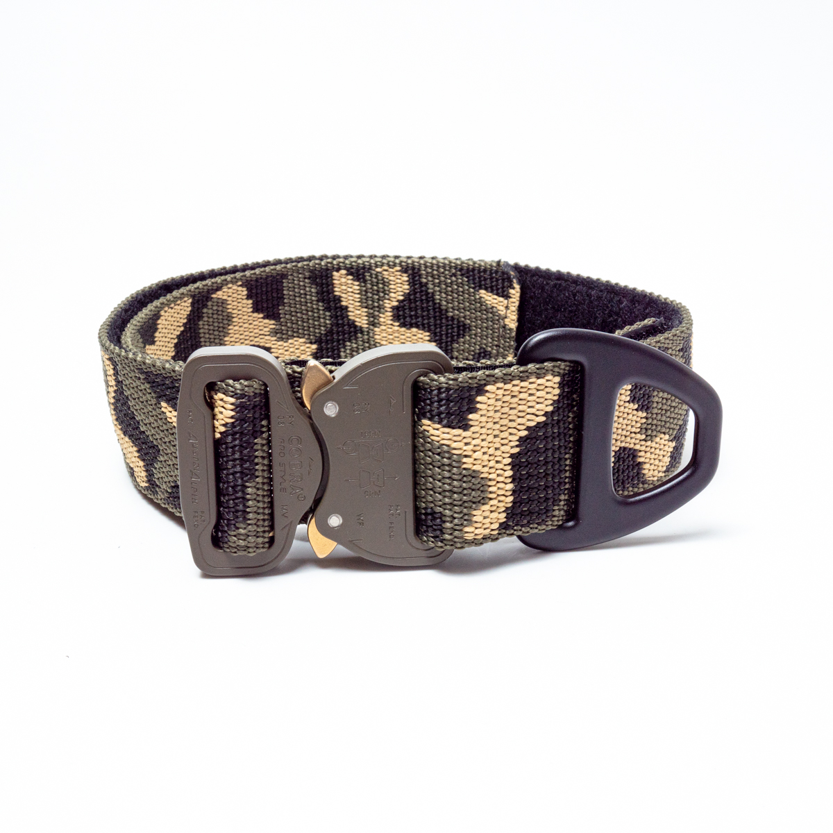 Custom Halsband 40mm Camouflage green G5 63 - 83cm | Schnalle : Cobra Schwarz D Ring