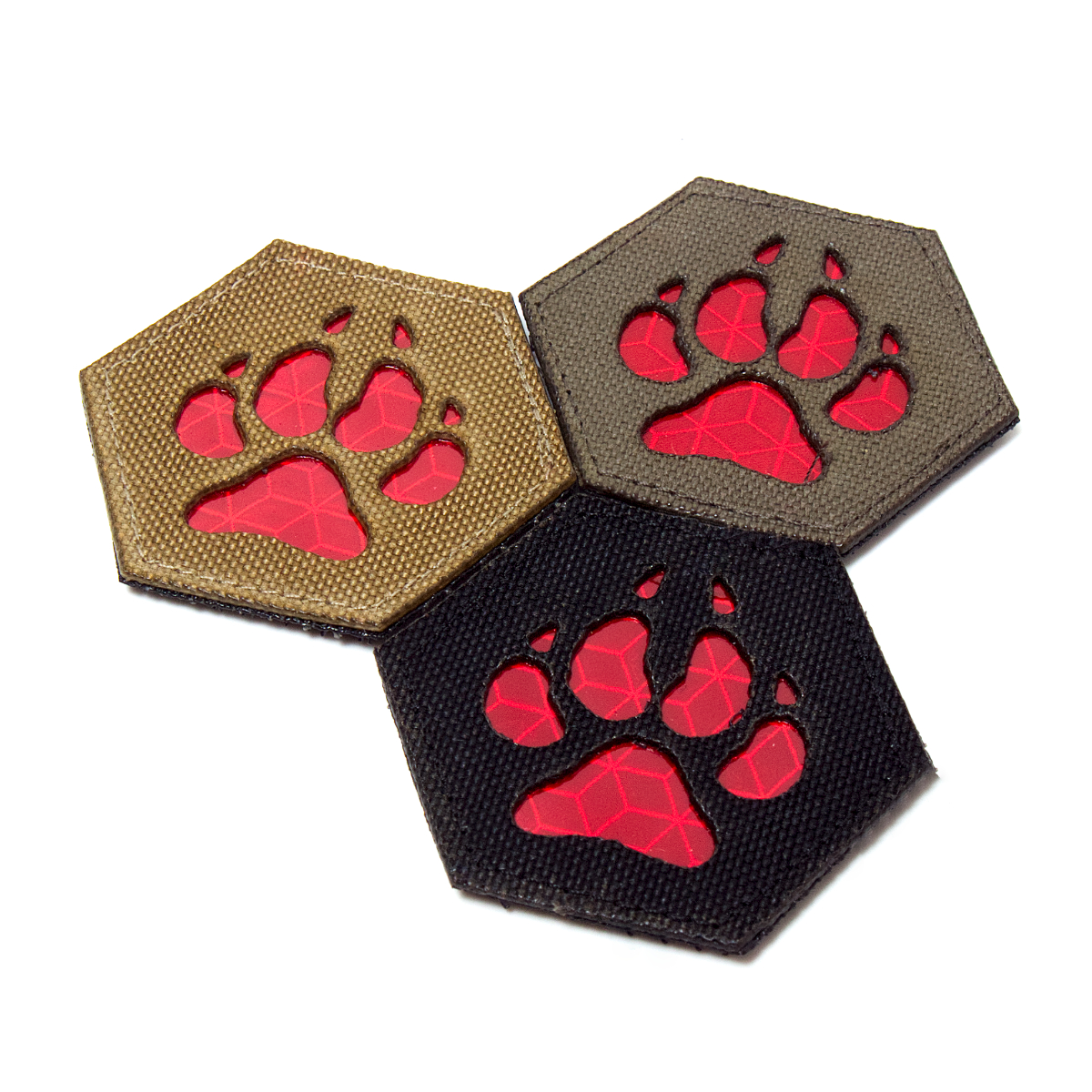 Patch Pfote rot K9 sechseckig Coyote