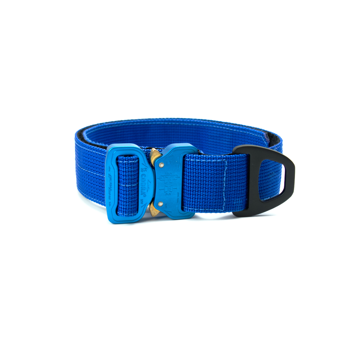 Custom Halsband 40mm Blau G1 38 - 47cm | Schnalle : Cobra Oliv