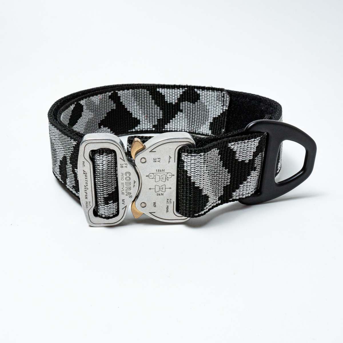 Custom Halsband 40mm Camouflage silber G2 46 - 53cm | Schnalle : Cobra Poliert D Ring
