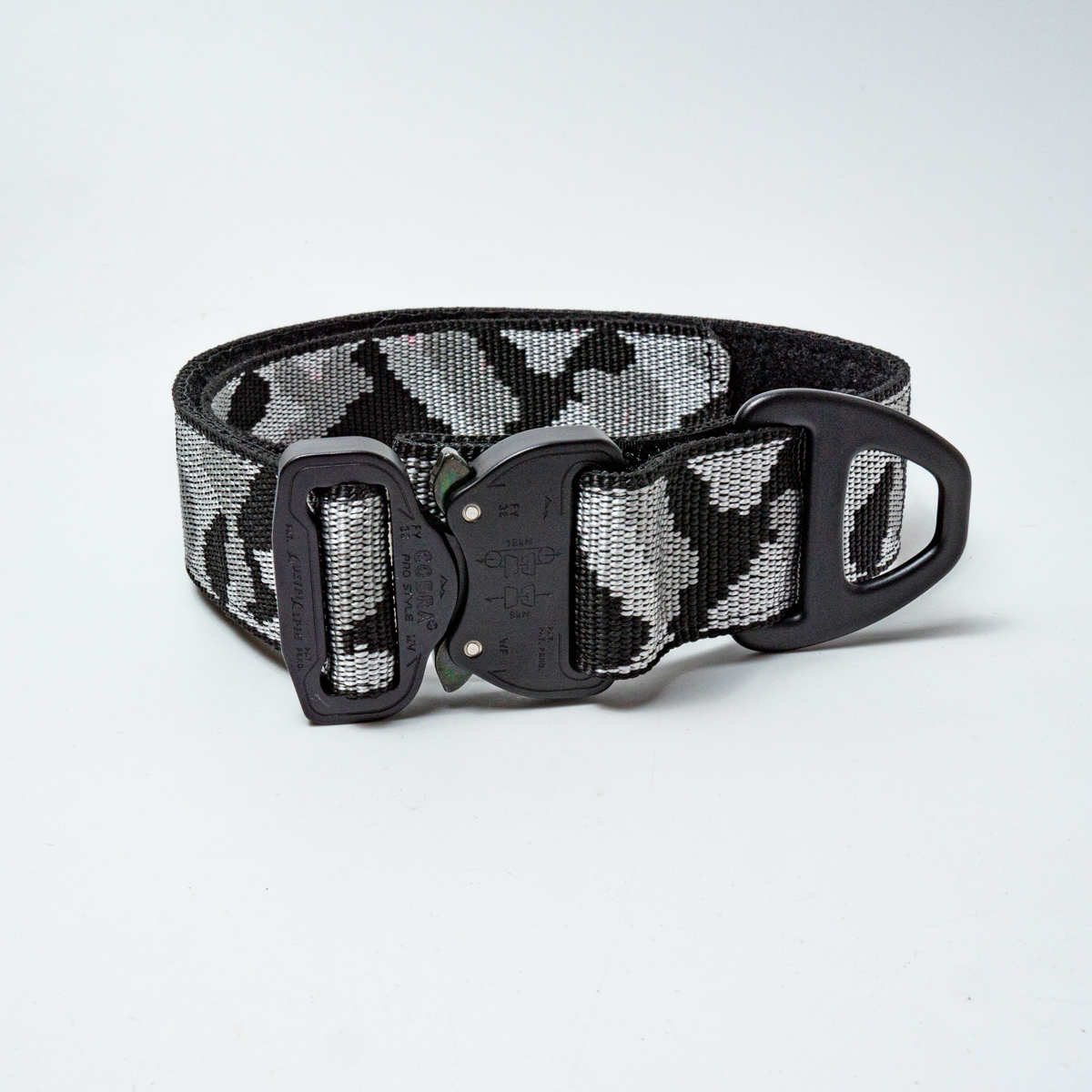 Custom Halsband 40mm Camouflage silber G2 46 - 53cm | Schnalle : Cobra Poliert D Ring