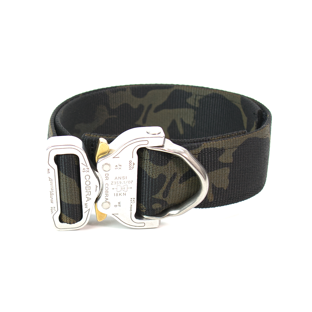 Custom Halsband 45mm Multicam Black G2 46 - 53cm | Schnallen : D Ring Cobra Poliert
