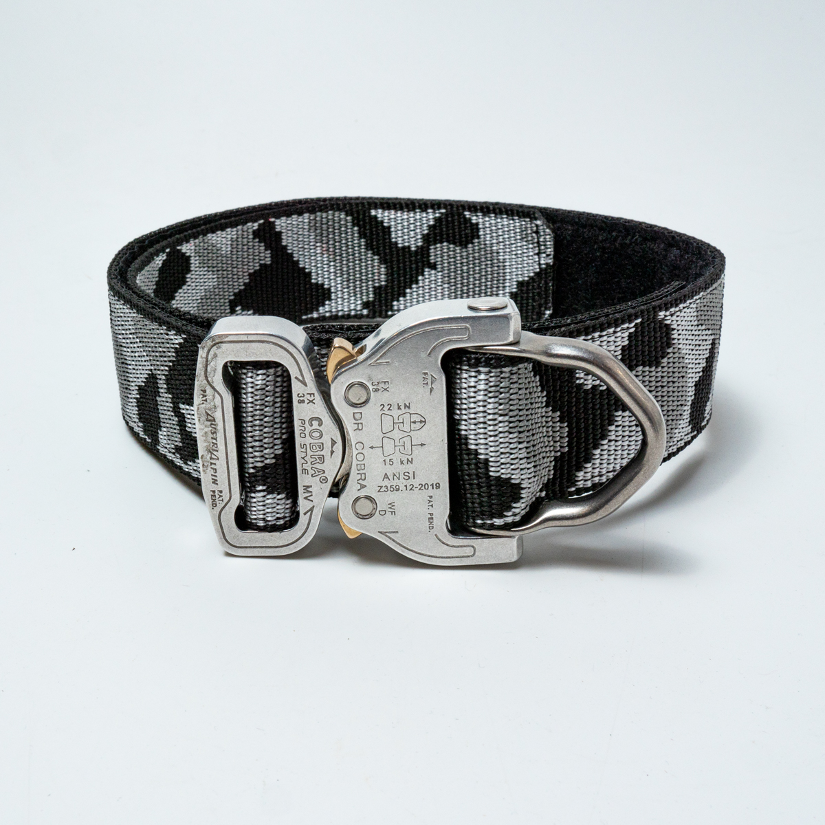 Custom Halsband 40mm Camouflage silber G2 46 - 53cm | Schnalle : Cobra Poliert D Ring