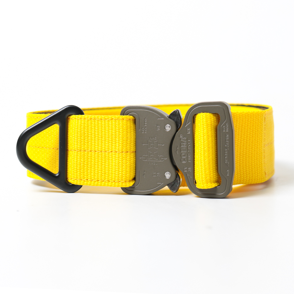Custom Halsband 40mm Gelb G3 52 - 59cm | Schnalle : Cobra Oliv